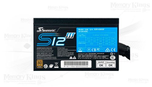 FUENTE 650W 80plus BRONZE SEASONIC S12III