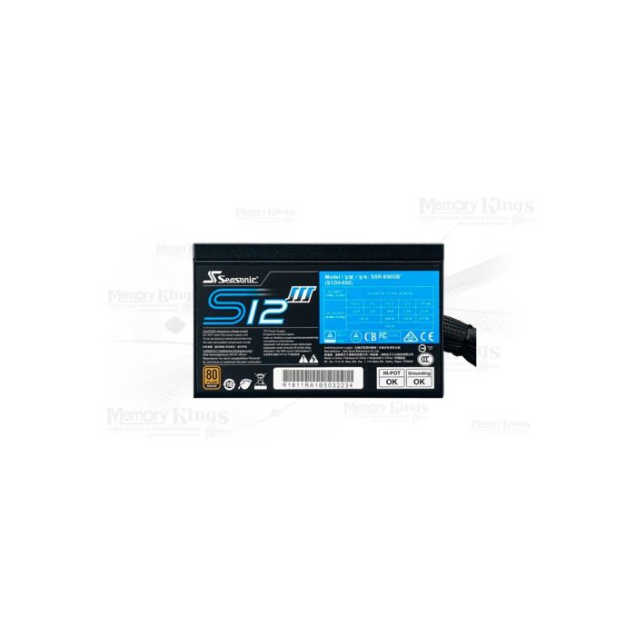 FUENTE 650W 80plus BRONZE SEASONIC S12III