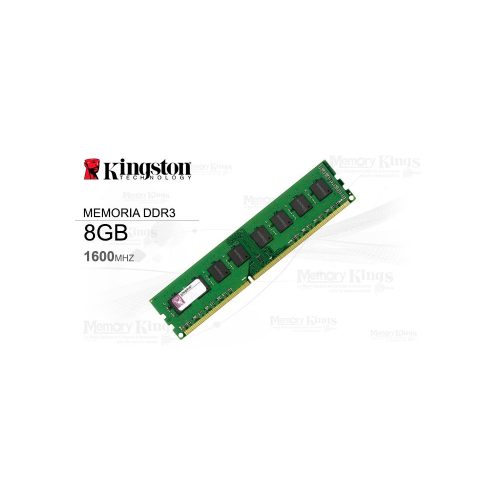 MEMORIA DDR3 8GB 1600 CL11 KINGSTON KVR16LN11|8WP