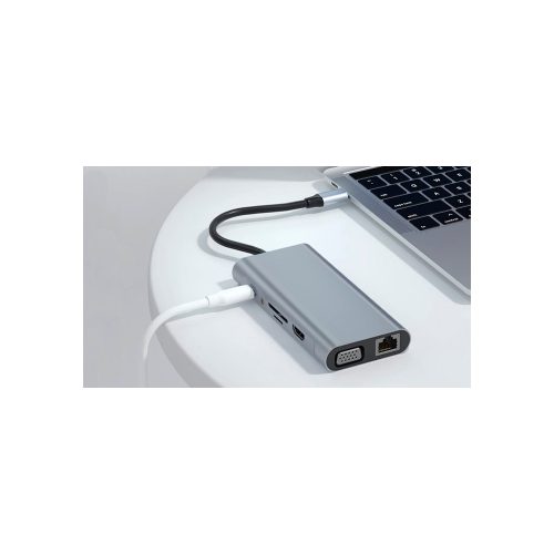 Docking Station USB-C DELCOM 4K HUB 11-IN-1