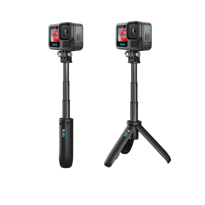 Trípode Monopie GoPro Shorty: Soporte compacto para cámaras Hero y Max, ideal para selfies y grabaciones.