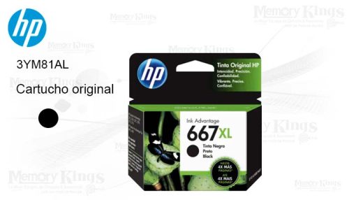 Cartucho de Tinta HP 667XL Black Original 480pag.