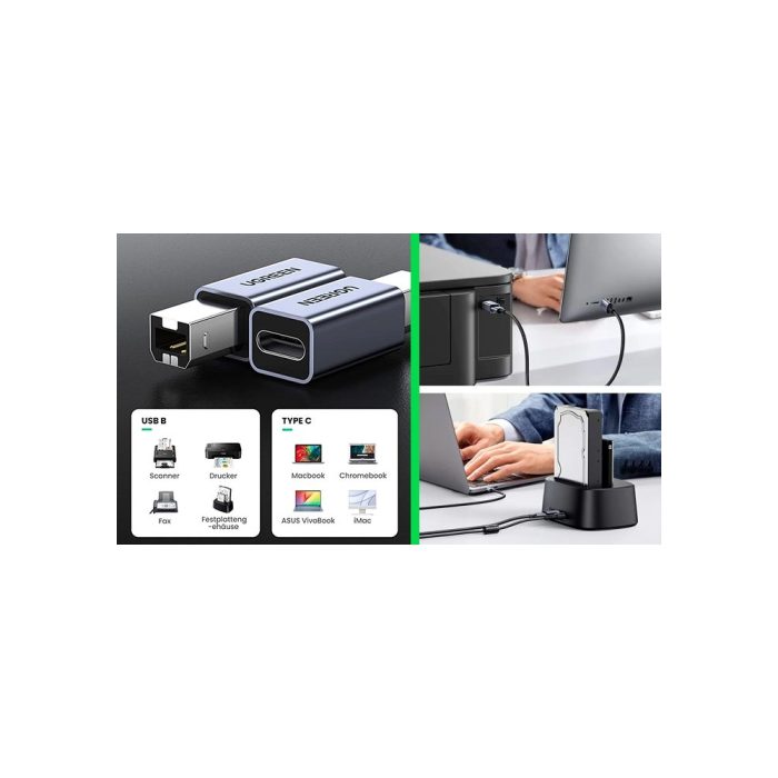 ADAPTADOR USB-B a USB-C UGREEN US382