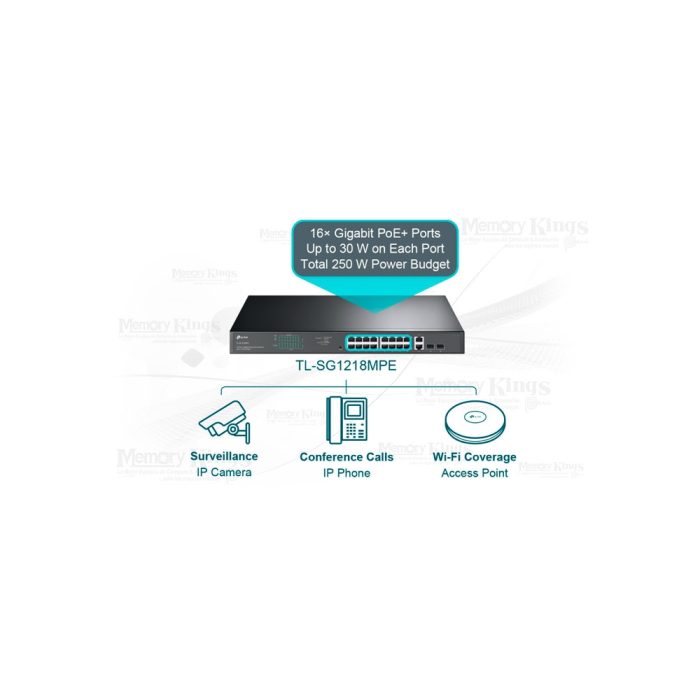 SWITCH GbE 16pt Smart TP-LINK TL-SG1218MPE PoE+