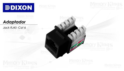 ADAPTADOR JACK RJ45 CAT 6 DIXON Negro
