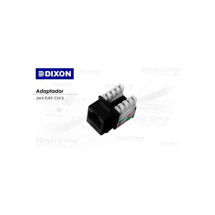 ADAPTADOR JACK RJ45 CAT 6 DIXON Negro
