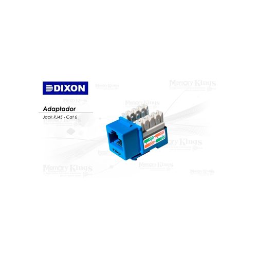ADAPTADOR JACK 180° RJ45 CAT 6 DIXON Azul