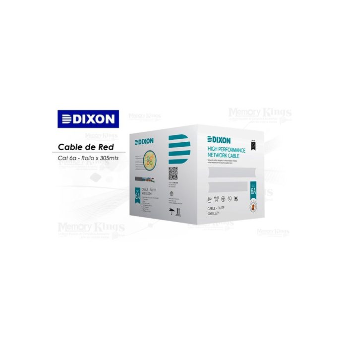 CABLE RED CAT-6A 305mts DIXON 9061 100% Cobre
