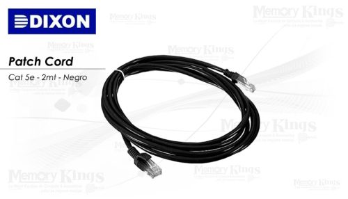 CABLE RED PATCH CORD DIXON 2mt cat-5e Negro