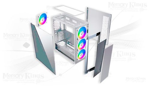 CASE Mid Tower ANTRYX FX730 ARGB 4FAN USB-C WHITE