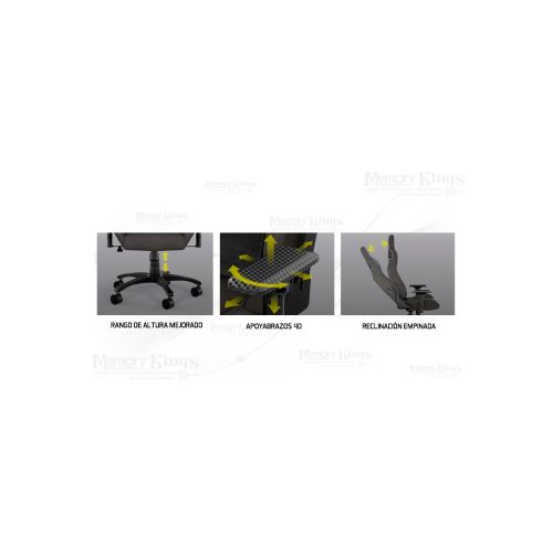 SILLA Gaming CORSAIR T3 RUSH TELA GREY CARBON