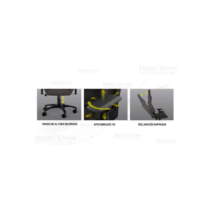 SILLA Gaming CORSAIR T3 RUSH TELA GREY WHITE