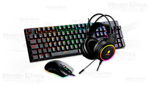 TECLADO+MOUSE +AURICULAR Gaming ANTRYX GC-3100 X3 MECANICO SW RED RGB BLACK
