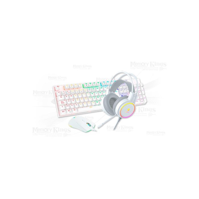 TECLADO+MOUSE +AURICULAR Gaming ANTRYX GC-3100 X3 MECANICO SW BLUE RGB WHITE