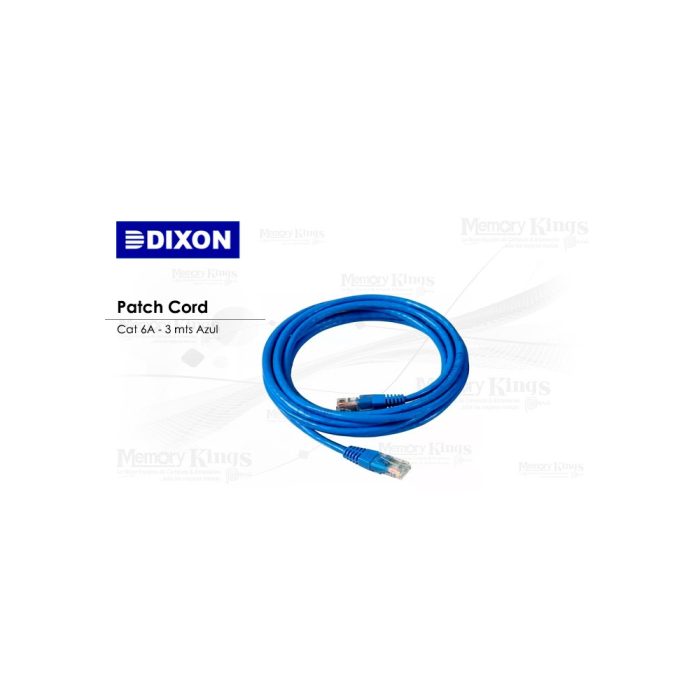 CABLE RED PATCH CORD DIXON 3mt cat-6A Azul