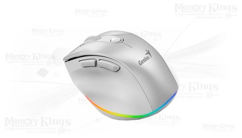 MOUSE GENIUS ERGO-9000S PRO RGB PEARL WHITE Recargable Bluetooth, Wireless