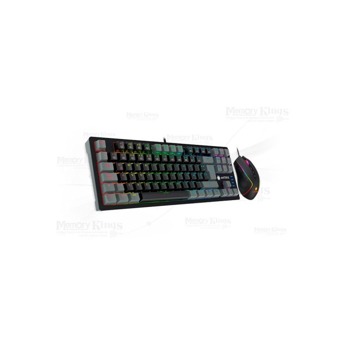 Teclado y mouse gaming Antryx GC-5500 mecánico TKL con retroiluminación ARGB y switches Blue