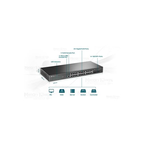 SWITCH GbE 24pt TP-LINK SG3428X adm. L2 4-SFP