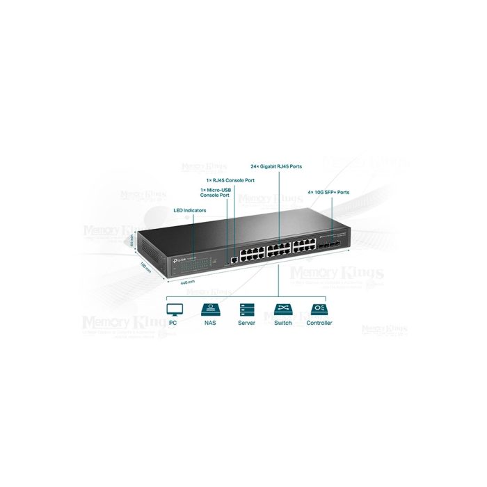 SWITCH GbE 24pt TP-LINK SG3428X adm. L2 4-SFP