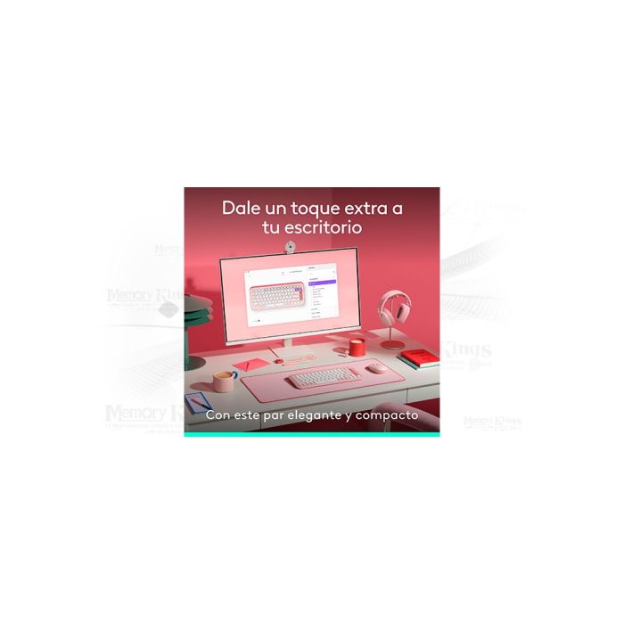 TECLADO+MOUSE LOGITECH POP ICON BLUETOOTH PINK