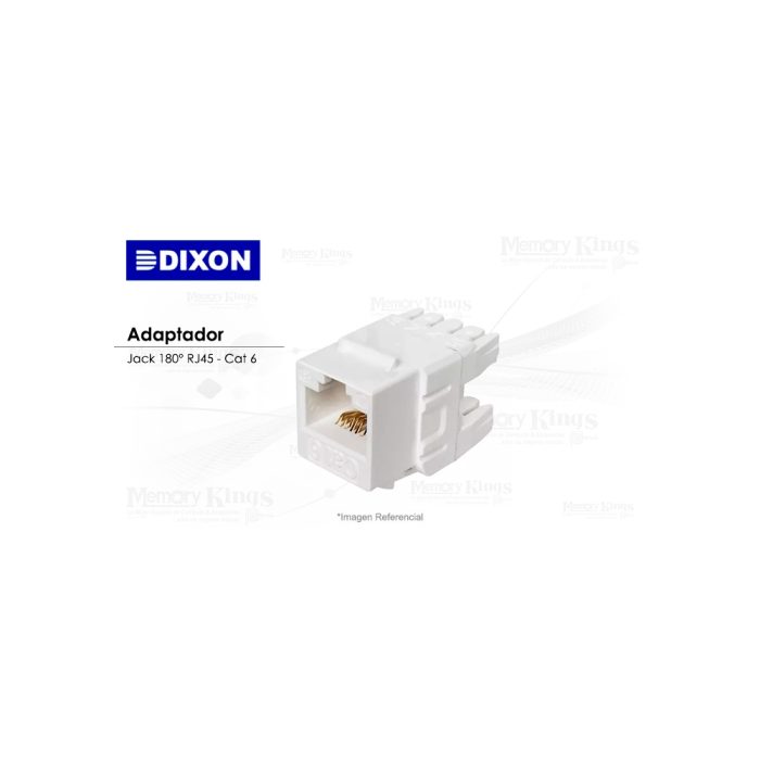 ADAPTADOR JACK 180° RJ45 CAT 6 DIXON Blanco