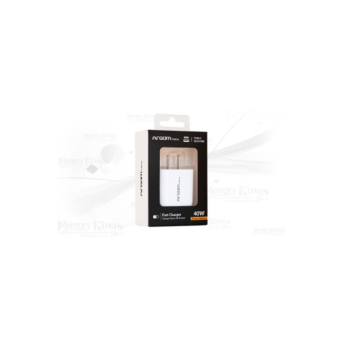 CARGADOR DE PARED ARGOMTECH 40W WHITE