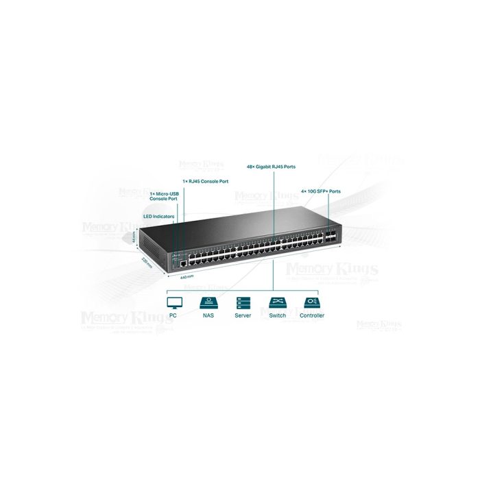 Conmutador TP-Link SG3452X 48 puertos GbE, 4 puertos SFP, gestión L2+ ideal para tu red empresarial