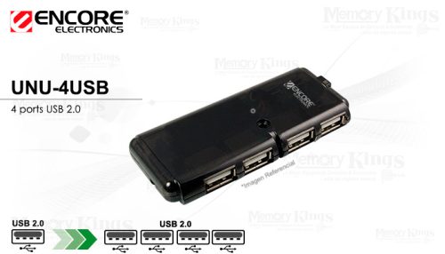 HUB USB 4pt ENCORE ENU-4USB Black