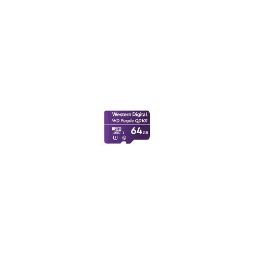 WD Purple SC QD101 WDD064G1P0C - Tarjeta de memoria flash - 64 GB - UHS-I U1 / Class10 - microSDXC UHS-I