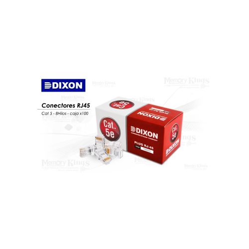 CONECTOR DE RED RJ45 DIXON CAT-5e (CAJAx100)