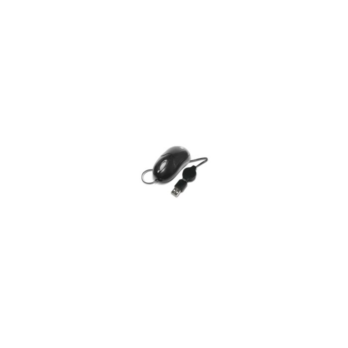 Xtech XTM-150 - Ratón - Cableado - USB - Negro - Optico - Cable Retráctil