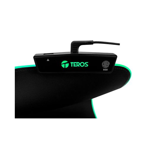 Mouse pad gamer TEROS TE-3013G, RGB, USB a tipo C, negro