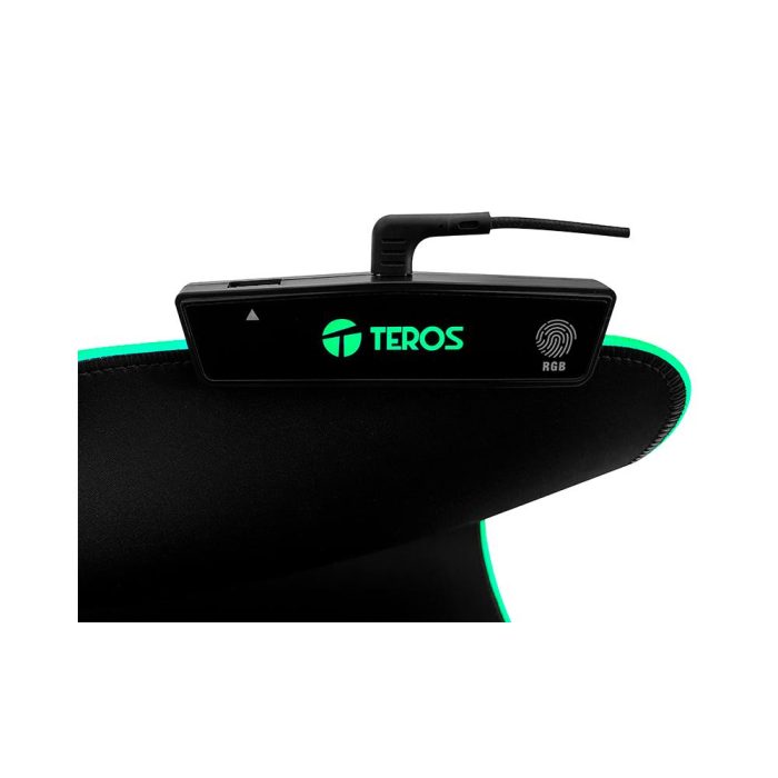 Mouse pad gamer TEROS TE-3013G, RGB, USB a tipo C, negro