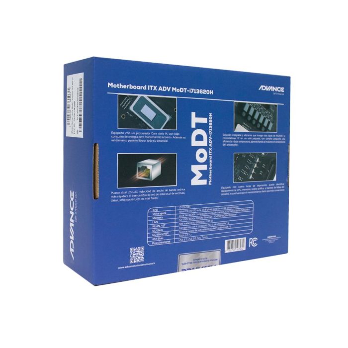 Motherboard ADVANCE MoDT, incorpora procesador Core i7-13620H 2.40/4.90GHz, HDMI(2)/DP/VGA