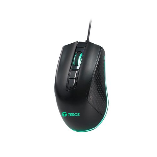 Mouse gamer TEROS TE-1211G, 7 botones, RGB, negro
