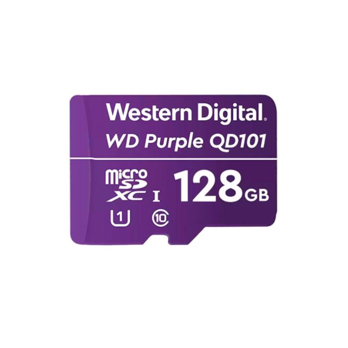 Memoria Flash WD Purple 128GB SC QD101 microSD, ideal para Camaras de videovigilancia.