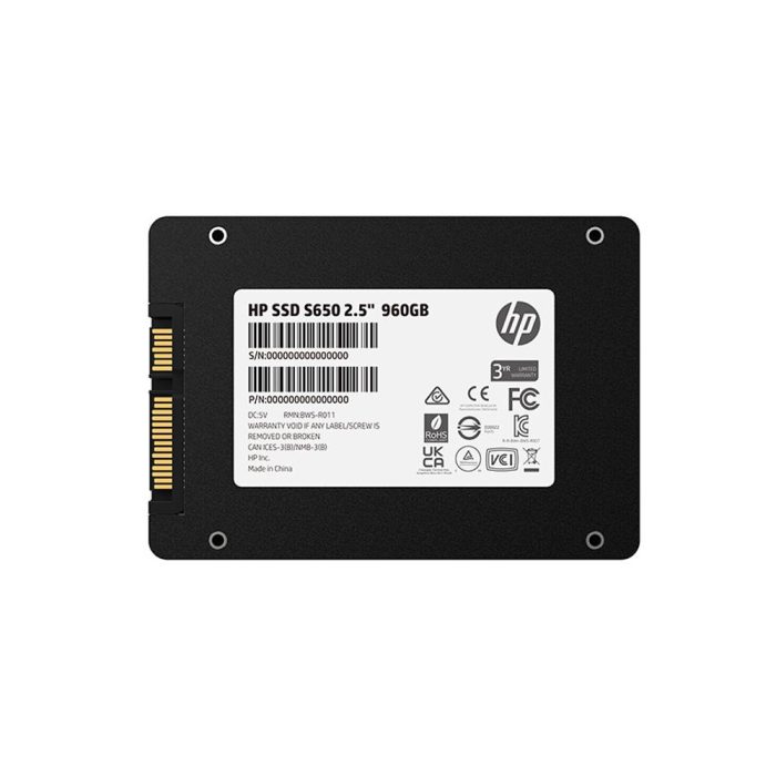 Unidad en estado solido HP SSD S650 2.5" 960GB SATA III 6Gb/s