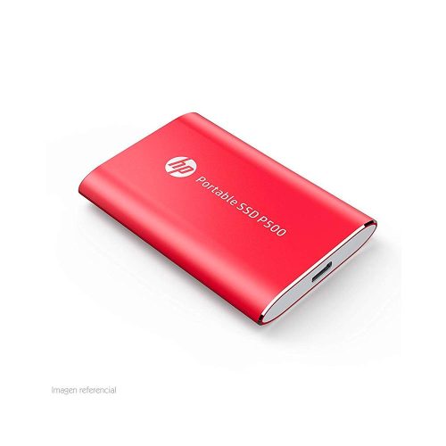 Disco duro externo estado sólido HP P500, 500GB, Rojo, USB 3.1 Tipo-C.