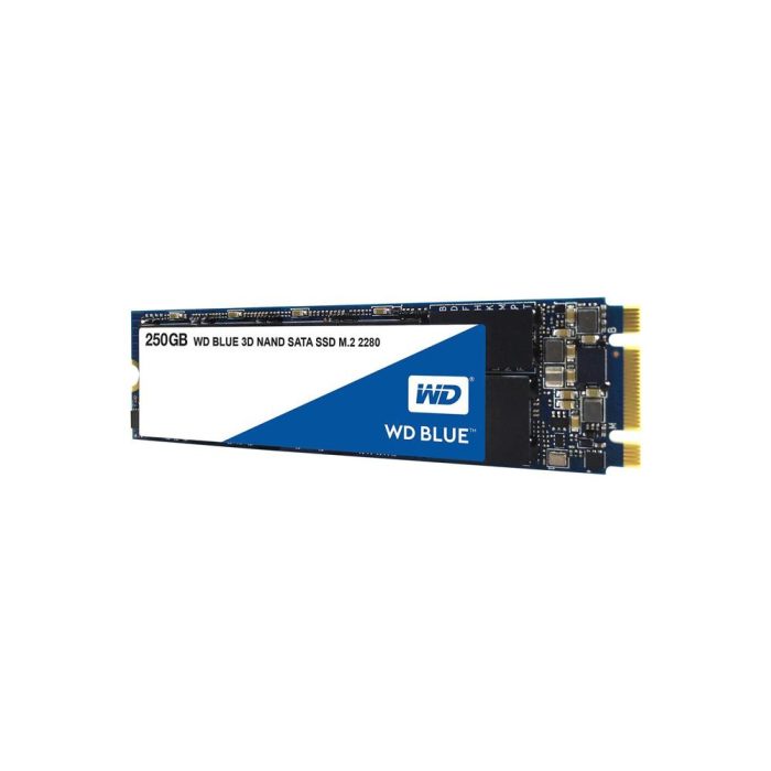 Unidad en estado solido Western Digital Blue, 250GB, M.2 2280, SATA 6.0 Gbps, 3D NAND.