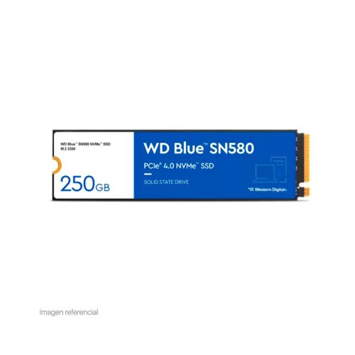 Unidad en estado solido Western Digital Blue SN580 NVMe 250GB M.2 2280 PCIe Gen4 NVMe 1.4b