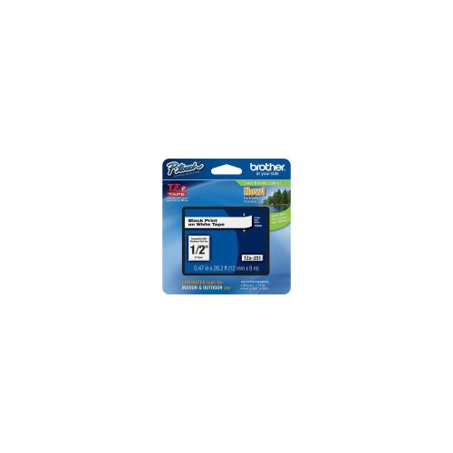 P-touch TZE231 Cinta para etiquetas - 11.94mm Ancho - Rectángulo - Blanco - 1 Solamente - Resistente a grasa, Resistente al Sucio, Resistente a la temperatura, Resistente a la Luz, Resistente a la abrasión, Resistente a salpicaduras