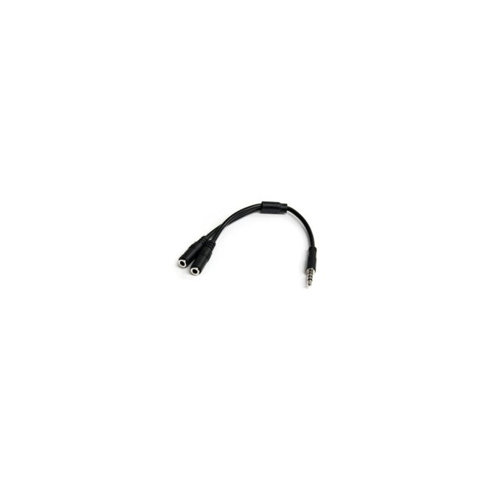 Adaptador de Audifonos con Microfono Mini-Jack 3.5mm 4 pines a Conectores Separados de Audifonos y de Microfono - M a 2xH