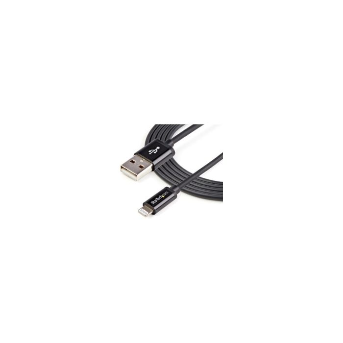 Cable 2m Lightning 8 Pin a USB A 2.0 para Apple iPod iPhone iPad - Negro
