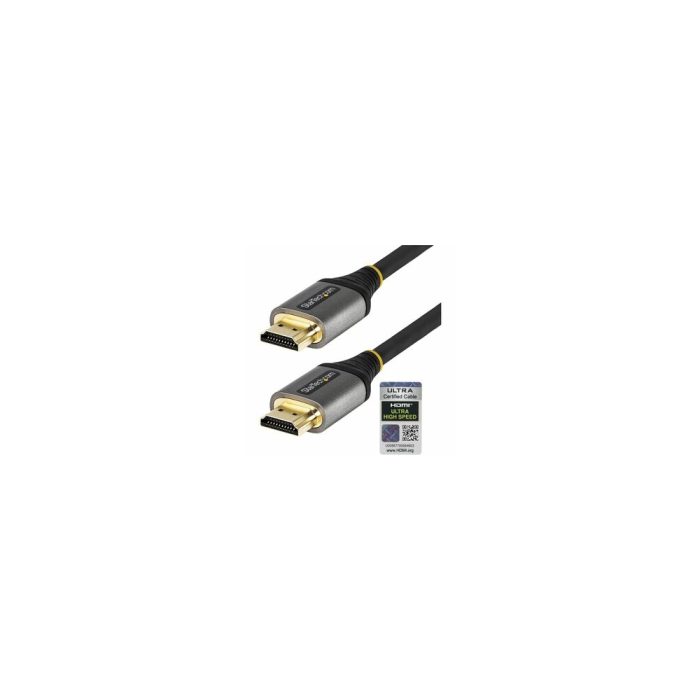 StarTech.com Cable de 1m HDMI 2.1 8K - Cable HDMI Certificado de Ultra Alta Velocidad - 48Gbps 8K 60Hz 4K 120Hz HDR10+ eARC Ultra HD - Cable for Dispositivo de audio/vídeo, Monitor, TV, Pantalla, Portátil, Computador, Workstation, Apple TV, Proyector, Sistema de teatro en casa, Reproductor de seńalización digital - 48Gbit/s - Admite hasta7680 x 4620 - Apantallado - Oro Conector chapado - 30/32 AWG - Gris, Negro