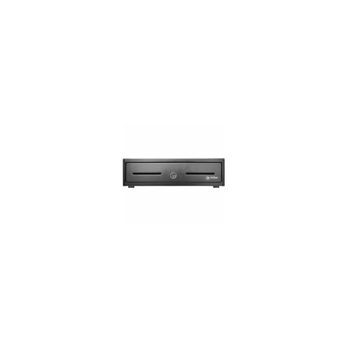 Gaveta/Caja de dinero - Conexión RJ11 - Divisiones: 4 tipos de billetes + 8 tipos de monedas + Sujetadores de billetes de metal - 2 Ranuras frontales - Microswitch - Cerradura de 3 Posiciones - Dimensiones: 330mm x 343mm x 90mm