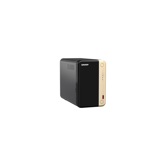 QNAP Turbo NAS TS-264-8G 2 x Total de compartimientos Sistema de almacenamiento SAN/NAS - 4GB Flash Memory Capacity - Intel Celeron Quad-core (4 Core) - 8GB RAM - DDR4 SDRAM Torre - 0 x HDD Instalado - Serie ATA/600 Controlador - Compatibilidad con RAID - 0, 1, JBOD RAID Levels - 2 x RJ-45 - 2.5 Gigabit Ethernet - 3Año(s) Garantía
