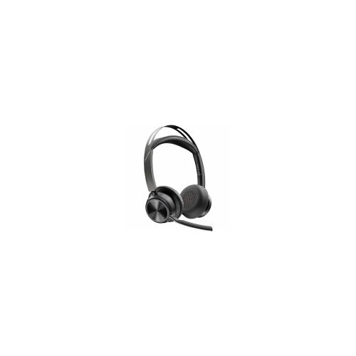 Auriculares Poly Voyager Focus 2 Con cable/Inalámbrico Sobre la cabeza, Sobre la oreja Estéreo - Negro - Certificación Microsoft Teams - Siri, Asistente de Google - Binaural - Supra-aural - 9100cm - Bluetooth - 20Hz a 20kHz - 150cm Cable - Tecnología MEMS, Condensador Electret Micrófono - USB Tipo A