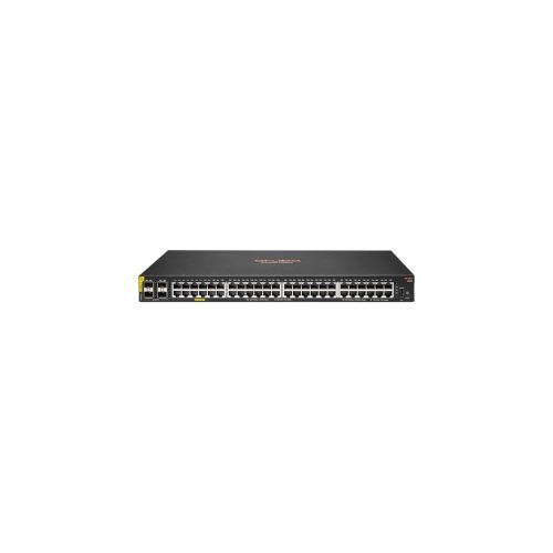 HPE CX 6000 48 Puertos Gestionable Conmutador Ethernet - Gigabit Ethernet - 10/100/1000Base-T, 100/1000Base-X - 3 Capa compatible - Modular - 4 Ranuras SFP - 45W Power Consumption - 370W Rendimiento PoE - Par trenzado, Fibra Óptica - PoE Ports - 1U - Montable en bastidor, Montaje en armario, Montaje en superficie, Montaje en pared - Toda la vida útil Garantía limitada