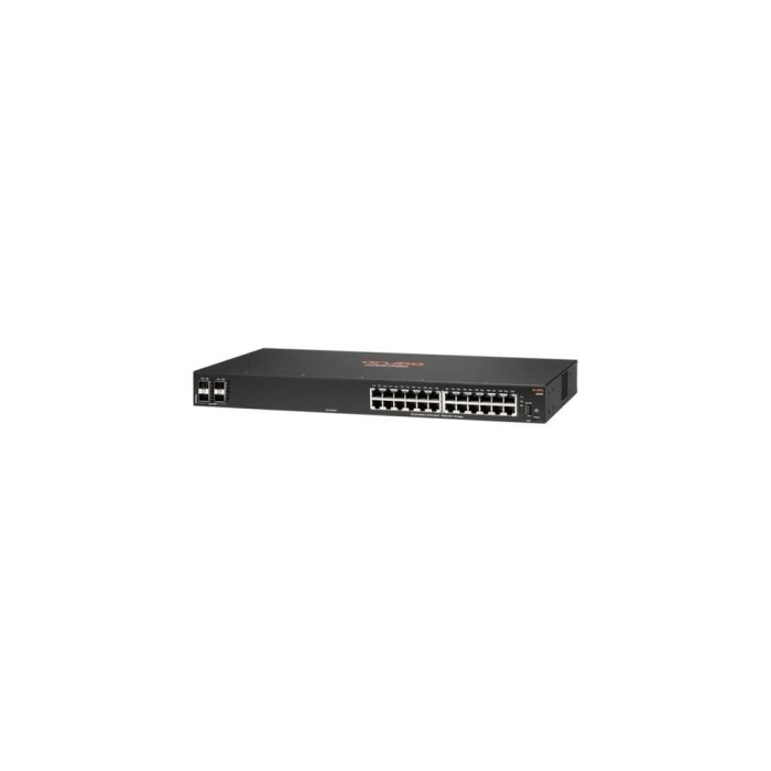 HPE CX 6000 24 Puertos Gestionable Conmutador Ethernet - Gigabit Ethernet - 10/100/1000Base-T, 100/1000Base-X - 3 Capa compatible - Modular - 2 Ranuras SFP - 33W Power Consumption - Par trenzado, Fibra Óptica - PoE Ports - 1U - Montable en bastidor, Montaje en armario, Montaje en superficie, Montaje en pared - Toda la vida útil Garantía limitada