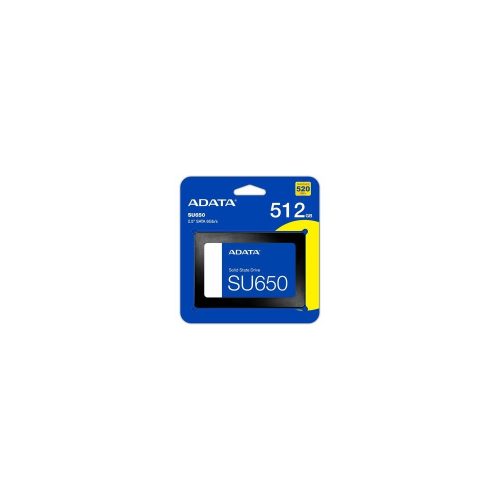 Adata Ultimate SU650 - 2.5" Interno - 512GB - SATA (SATA/600) - Computadora de escritorio Dispositivo compatible - 280TB TBW - 520MB/s Tasa de transferencia de lectura máxima